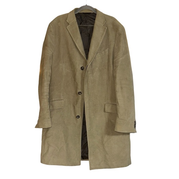 Banana Republic Men's Tan Trench Coat Velvet Size Large - Picture 1 of 15